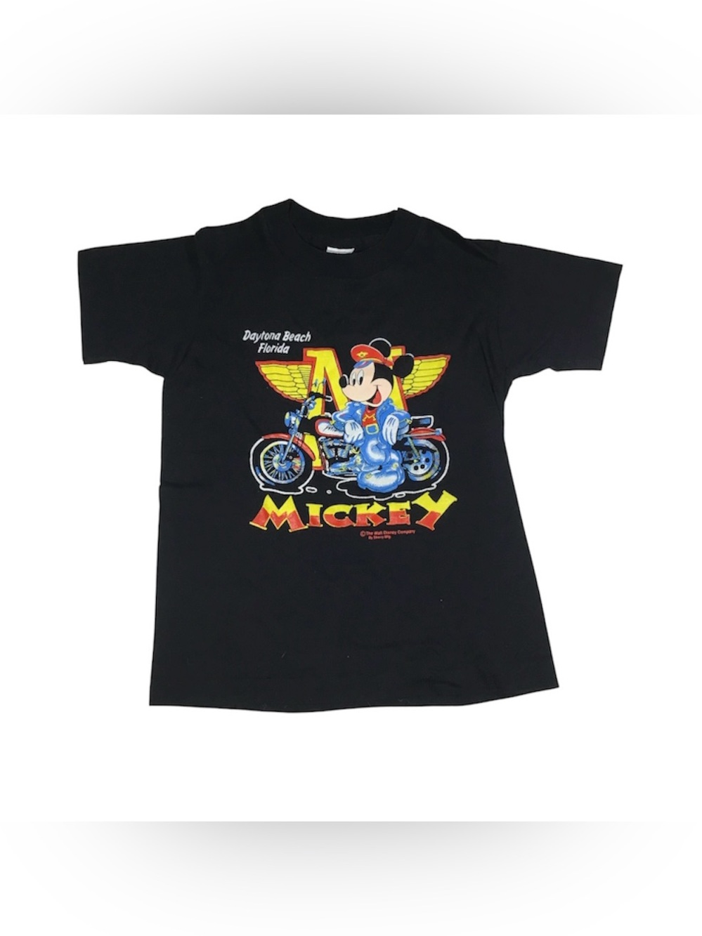 Vintage 80’s Disney Biker Mickey Mouse Daytona Beach Florida T Shirt Kids Large